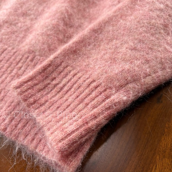 Sezane Zita Jumper Sweater Rosewood Pink Size Small Tie Neck Bow Detail - Picture 11 of 15